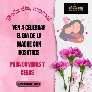 ✨Nada como celebrar el Día de la Madre en familia✨

Este 4 de mayo, os esperamos en A Tavola, para disfrutar juntos de un día lleno de amor, sabores caseros y muchos momentos especiales💖

¡No te quedes sin mesa este Día de la Madre, reserva y ven a compartir en familia!

📍Calle Eixarch 27B, Rafelbuñol

#Atavola #RestauranteAtavola #PizzaLovers
#PizzeriaRafelbuñol #Rafelbuñol