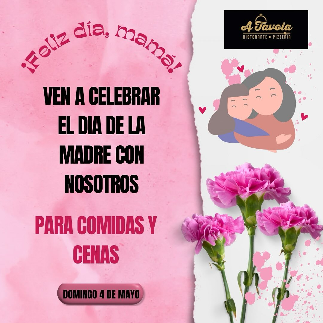 ✨Nada como celebrar el Día de la Madre en familia✨

Este 4 de mayo, os esperamos en A Tavola, para disfrutar juntos de un día lleno de amor, sabores caseros y muchos momentos especiales💖

¡No te quedes sin mesa este Día de la Madre, reserva y ven a compartir en familia!

📍Calle Eixarch 27B, Rafelbuñol

#Atavola #RestauranteAtavola #PizzaLovers
#PizzeriaRafelbuñol #Rafelbuñol