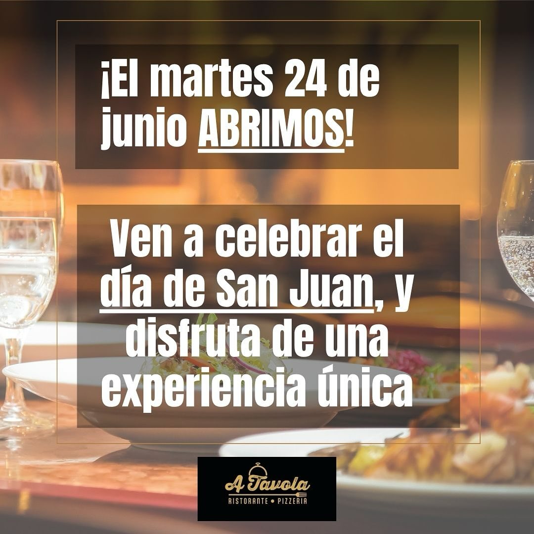✨“Brinda por los nuevos comienzos bajo las estrellas. Este San Juan, déjate sorprender por una experiencia gastronómica inolvidable.”✨

➡️El martes 24 de junio, OS ESPERAMOS, para que celebréis el Día de San Juan🍕❤️